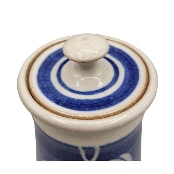 Pottery Canister Crock Lidded Earthenware Jam Pot Jelly Jar Signed - Picture 6 of 10